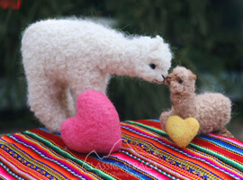 Needle Felted Sweet Mother and Baby Alpaca Needle Felted Sweet Mother and Baby Alpaca