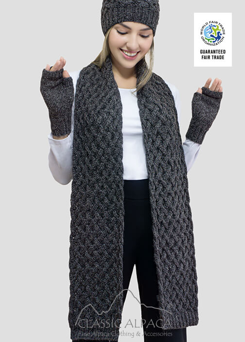Shadow Cable Alpaca Scarf