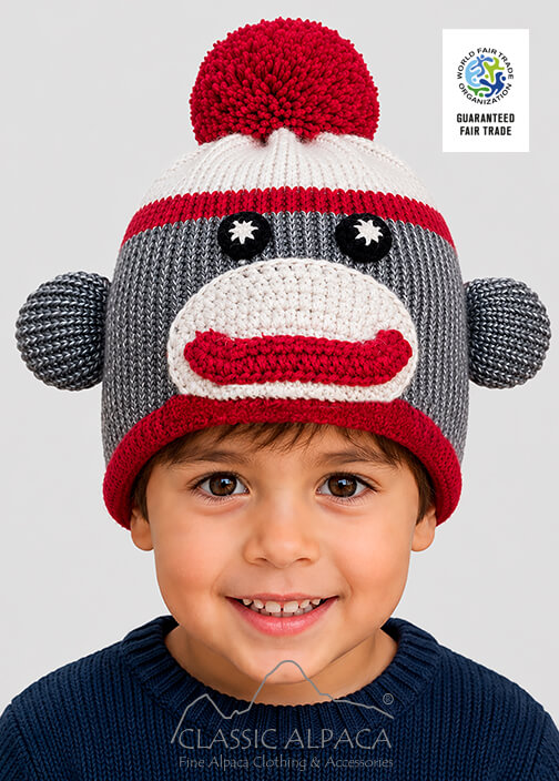 Sock Monkey Alpaca Hat