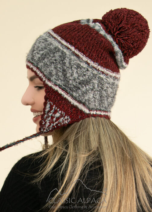 Shipibo Alpaca Boucle Hat with Ear Flaps