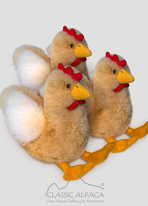 Baby Alpaca Fur - Chicken Ornament 13 inches