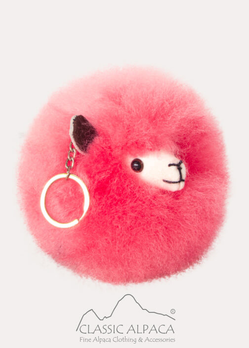 Baby Alpaca Fur-Face Keychain 4 Inches