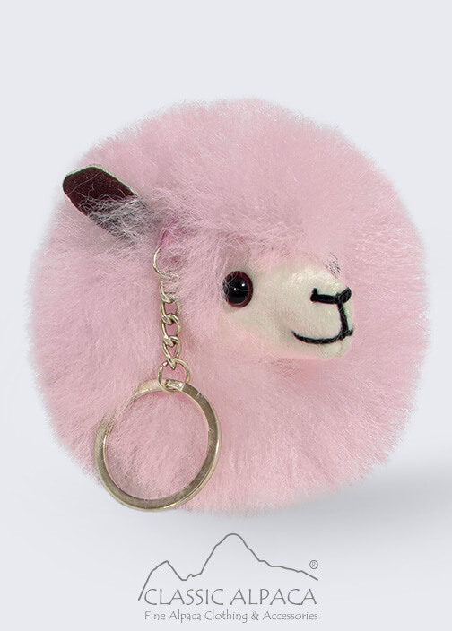 Baby Alpaca Fur-Face Keychain 4 Inches