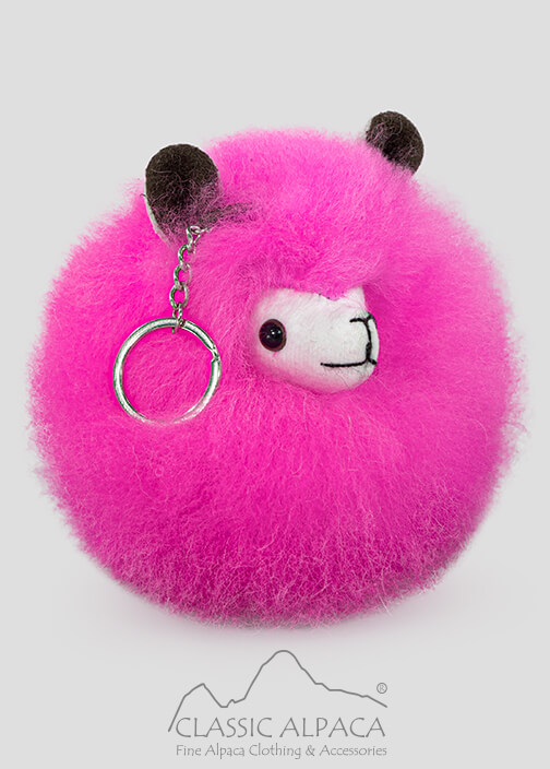 Baby Alpaca Fur-Face Keychain 4 Inches