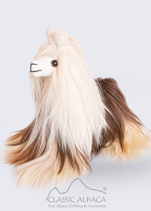 Baby Alpaca Suri Fur- Standing Alpaca 6 inches