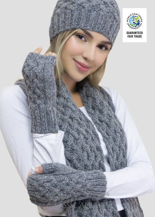 Shadow Cable Alpaca Fingerless Gloves
