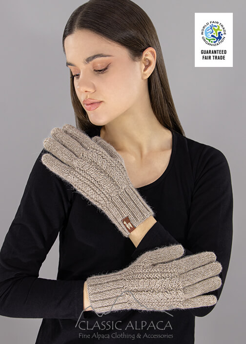 Classic Cable Alpaca Gloves