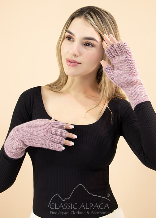 Women's Alpaca Half Finger Gloves