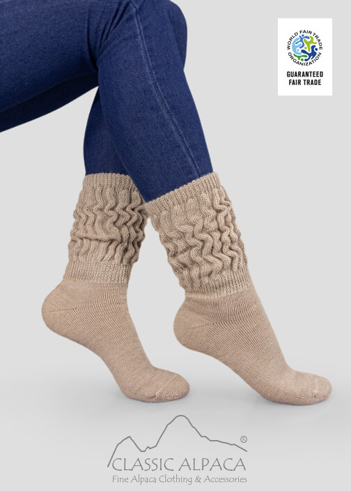 Alpaca therapeutic unisex socks, elastic top, breathable, moisture-wicking, lightweight comfort.