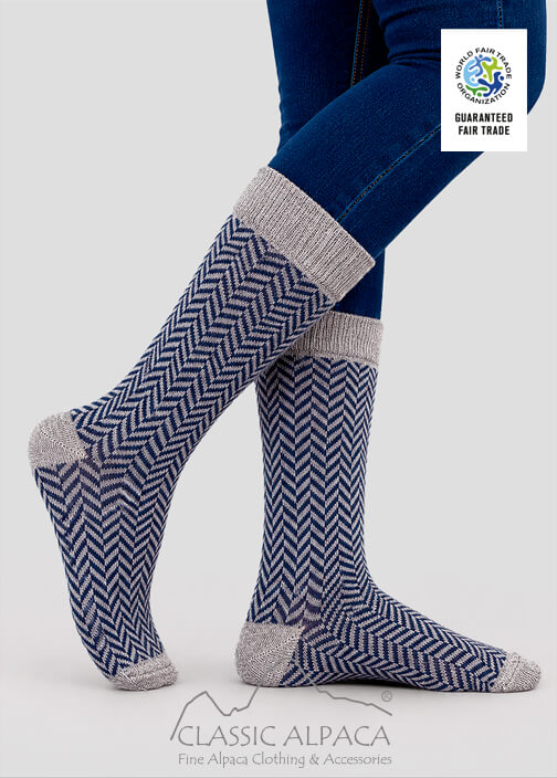 Premium Alpaca Herringbone Dress Socks
