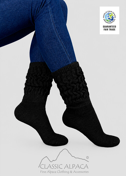 Alpaca therapeutic unisex socks, elastic top, breathable, moisture-wicking, lightweight comfort.