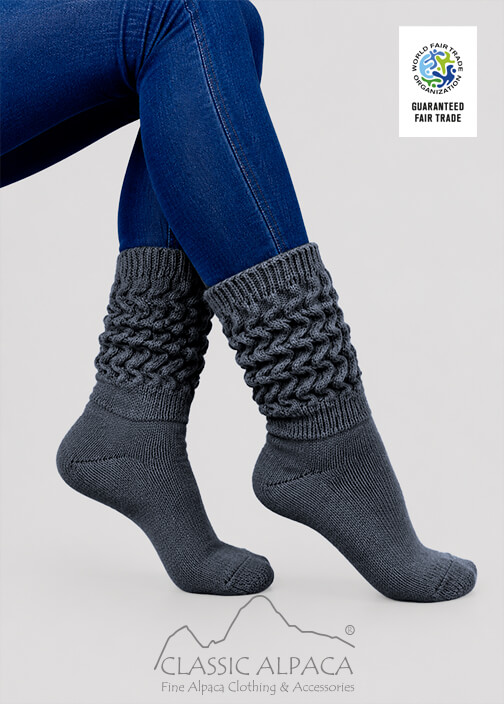 Alpaca therapeutic unisex socks, elastic top, breathable, moisture-wicking, lightweight comfort.