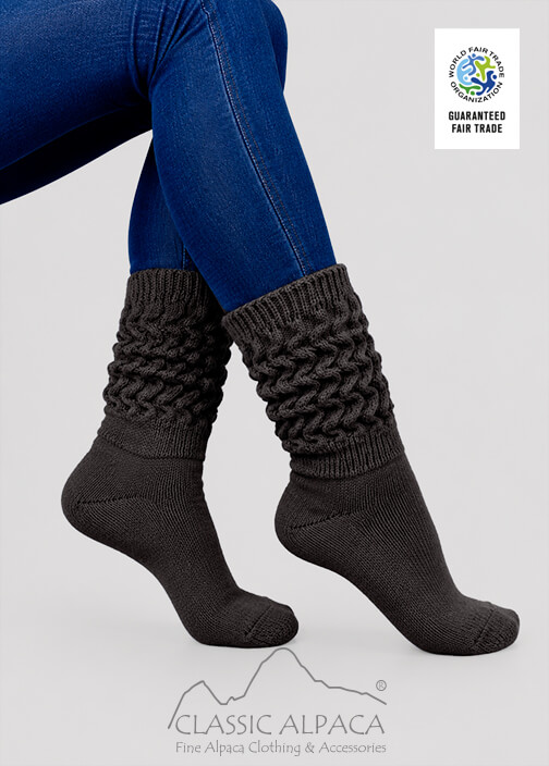 Alpaca therapeutic unisex socks, elastic top, breathable, moisture-wicking, lightweight comfort.