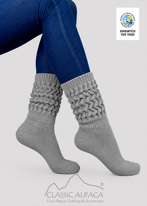 Alpaca therapeutic unisex socks, elastic top, breathable, moisture-wicking, lightweight comfort.