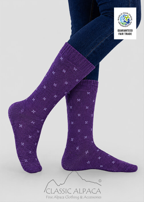 Premium Alpaca Dot Dress Crew Socks