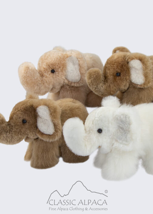 Baby Alpaca Fur - Adorable Elephant Ornament 8 inches