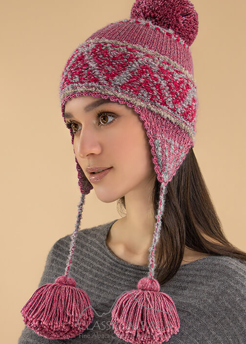 Wholesale Chullos: Shipibo Alpaca Boucle Hat with Ear Flaps