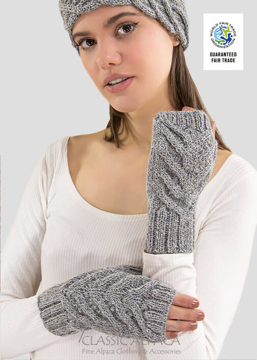 Olivia Alpaca Fingerless Gloves