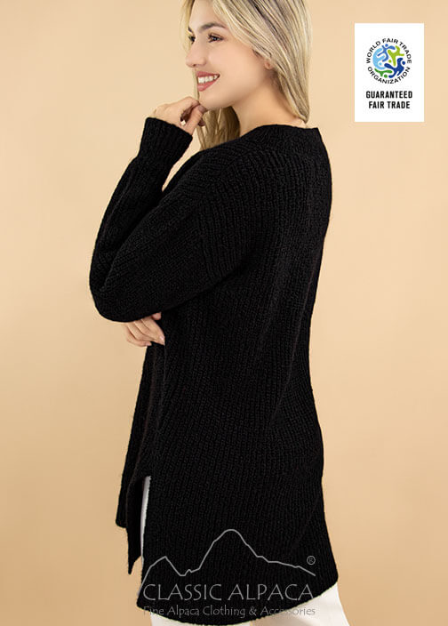 V Neck Brushed Alpaca Sweater