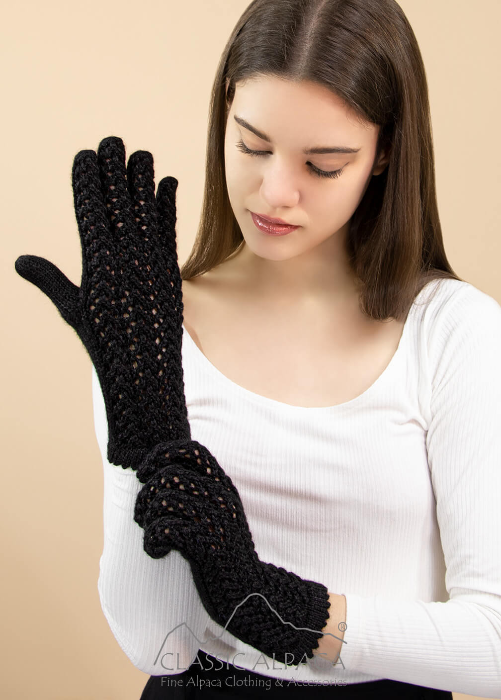 Gloves For Women's Lace Baby Alpaca Gloves