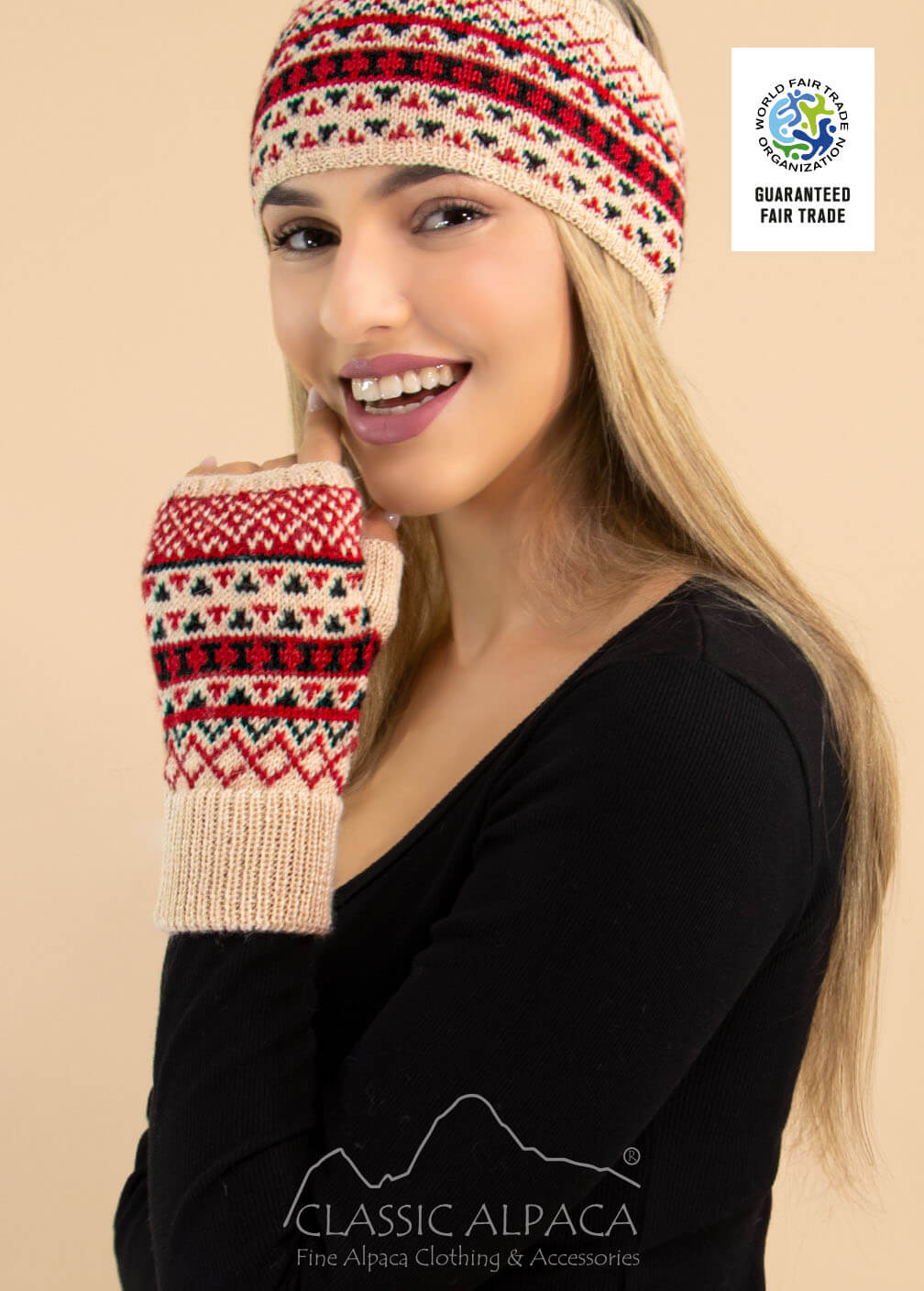 Fingerless Gloves Winter Fair Isle Fingerless Gloves Fleece