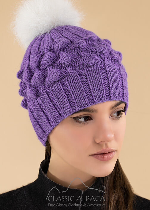Priscilla Alpaca Fur Pompom Hat