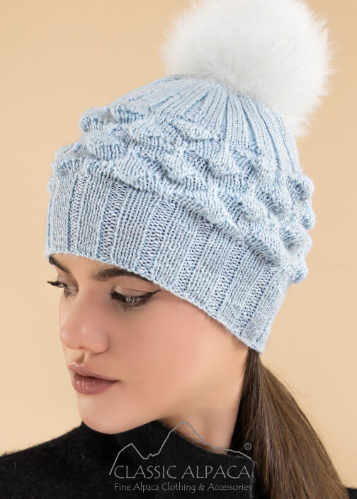 Priscilla Alpaca Fur Pompom Hat
