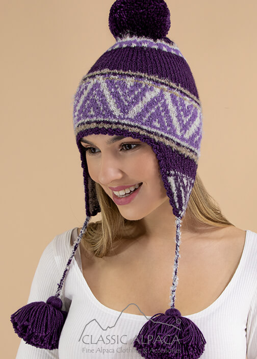 Shipibo Alpaca Boucle Hat with Ear Flaps