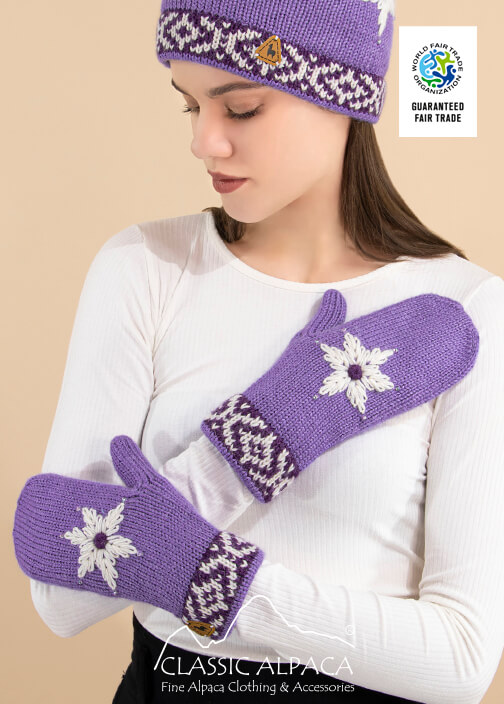 Helena Alpaca Embroidered Mittens