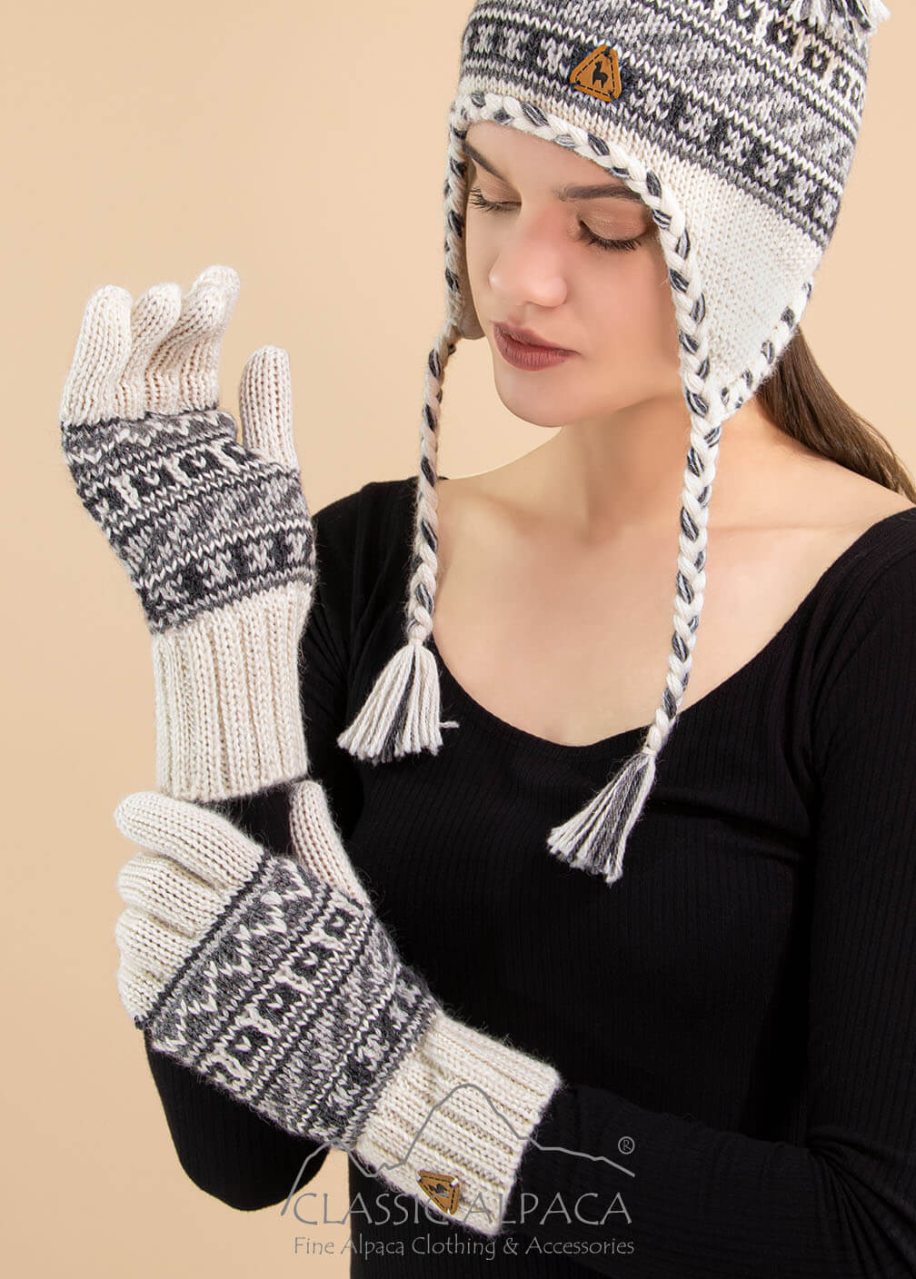 Gloves For Women's Peruvian Alpaca Gloves Fleece Lining