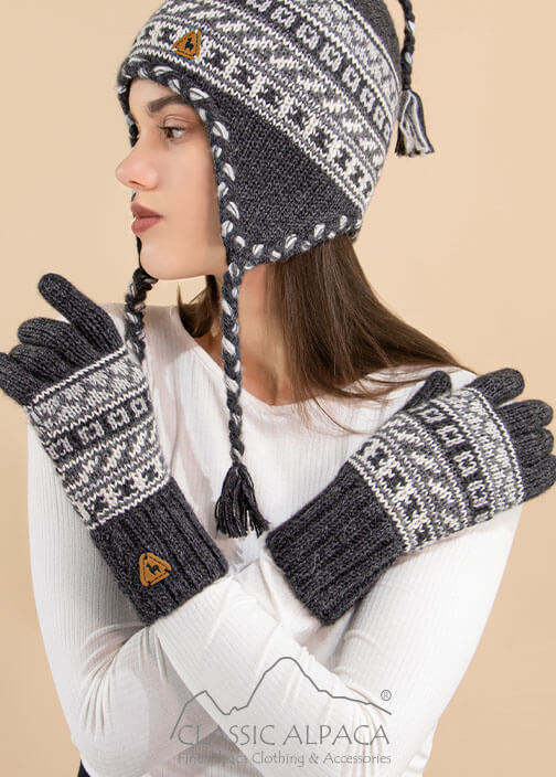Azul Chevron Knit Alpaca Gloves main image 0