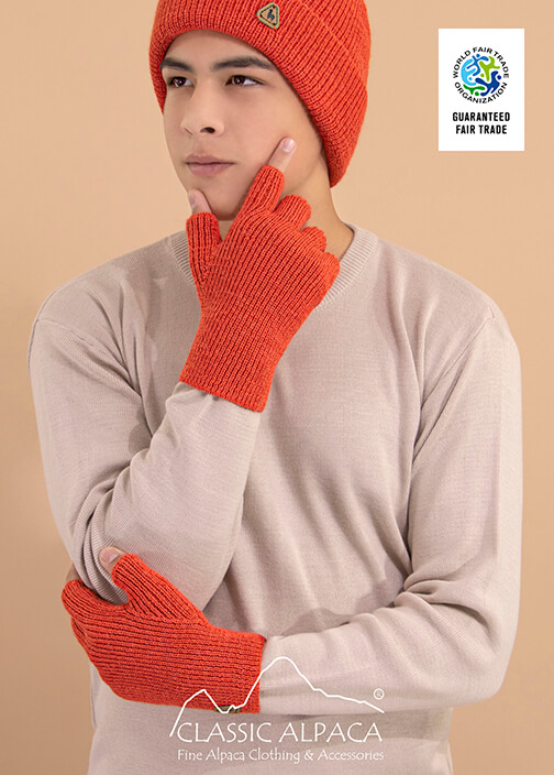 Men's Alpaca Half Finger Gloves