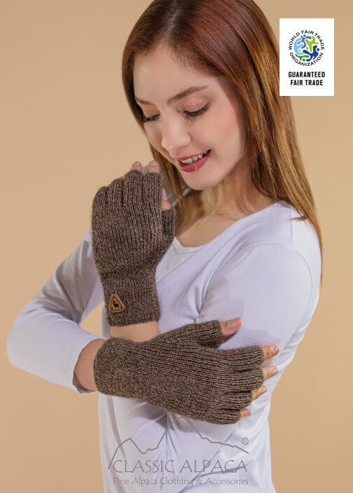 Women's Alpaca Half Finger Gloves