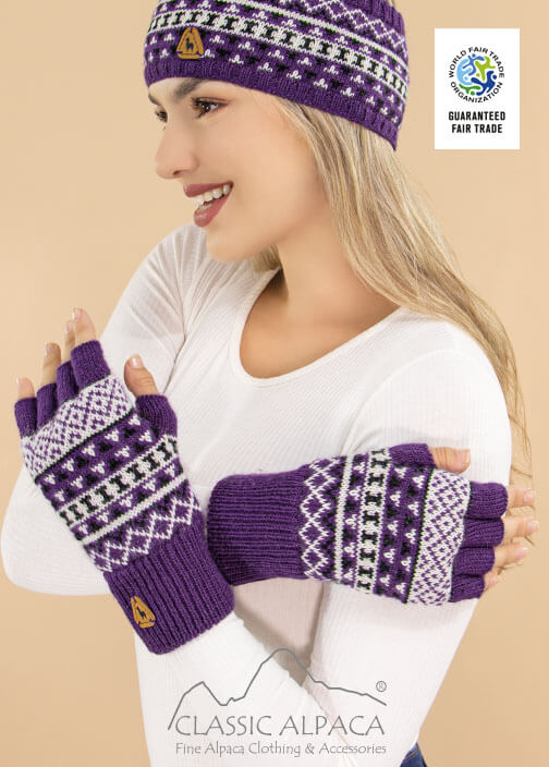 Winter Fair Isle Half Finger - Fleece Lining