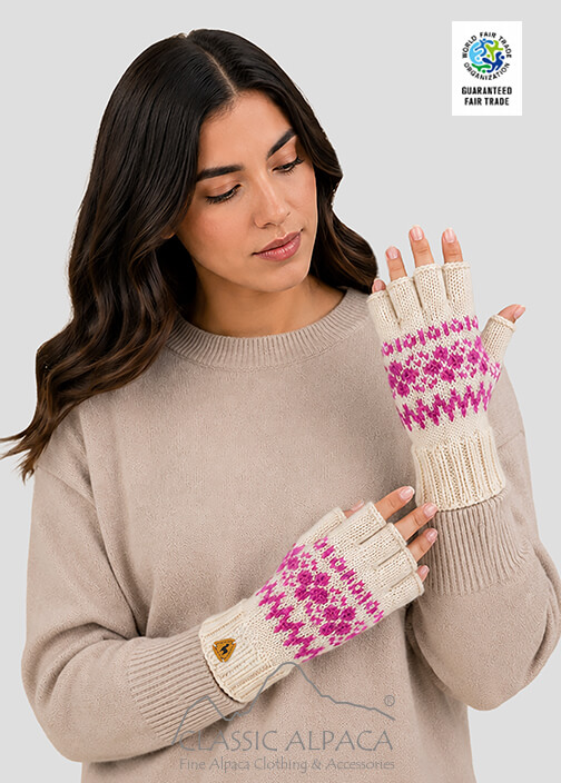 Agathe Alpaca Half Finger Gloves