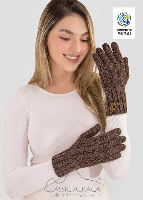Classic Cable Alpaca Gloves