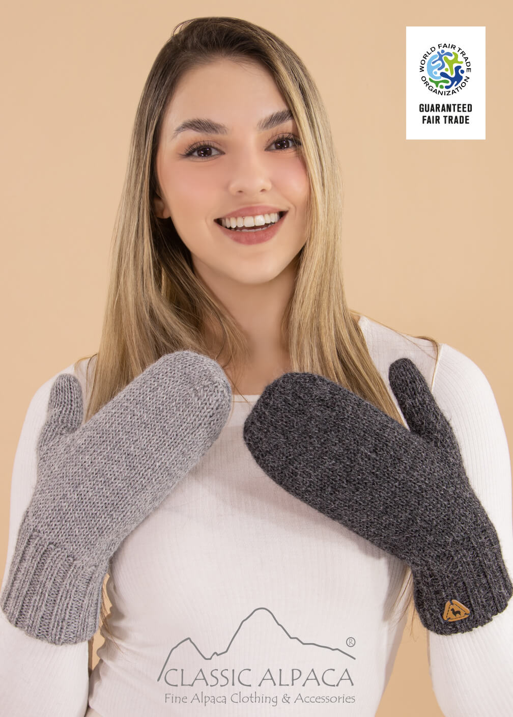 Wholesale Mittens Reversible Alpaca Mittens Heavy Weight