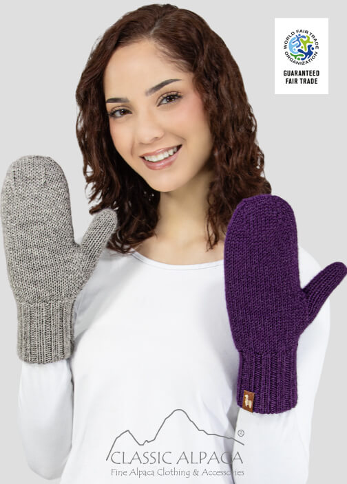 Reversible Alpaca Mittens Heavy Weight