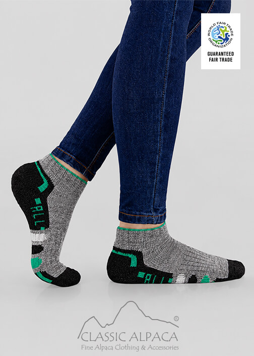 Premium Alpaca Ankle Compression Running Socks wholesale – Full Terry alpaca ankle socks with elastic support.