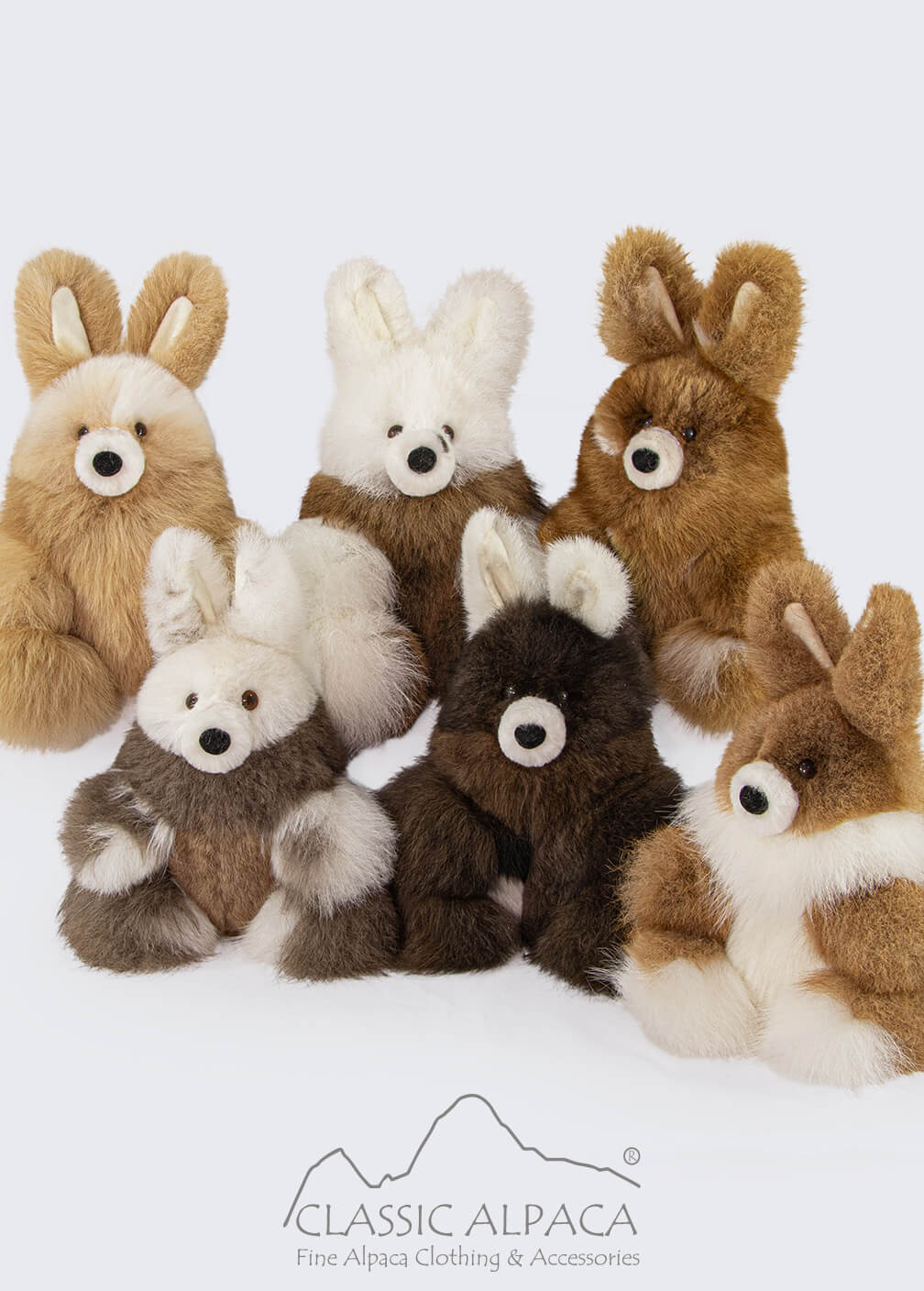 Alpaca Teddies: Baby Alpaca Fur- Standing Bunny Ornament 8.5 in…