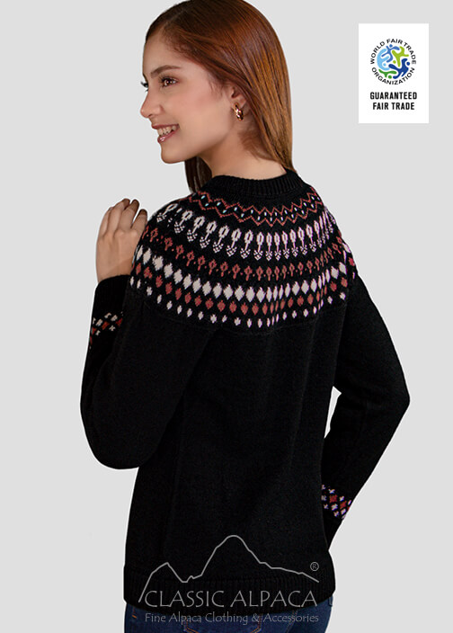 Unisex Casual Alpaca Sweater With Pattern