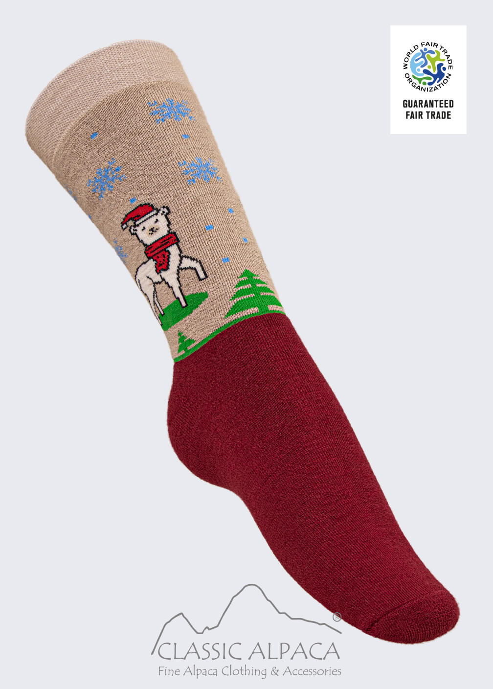 Wholesale Socks Premium Alpaca Christmas Print Socks