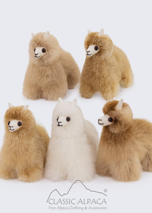Baby Alpaca Cute Fur- Standing Alpaca 6 inches