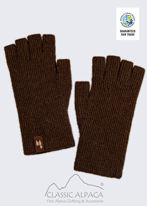 Men's Alpaca Half Finger Gloves