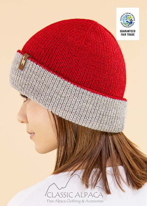 Unisex Reversible knit English Alpaca Hat