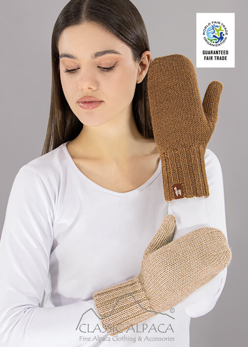 Reversible Alpaca Mittens Heavy Weight