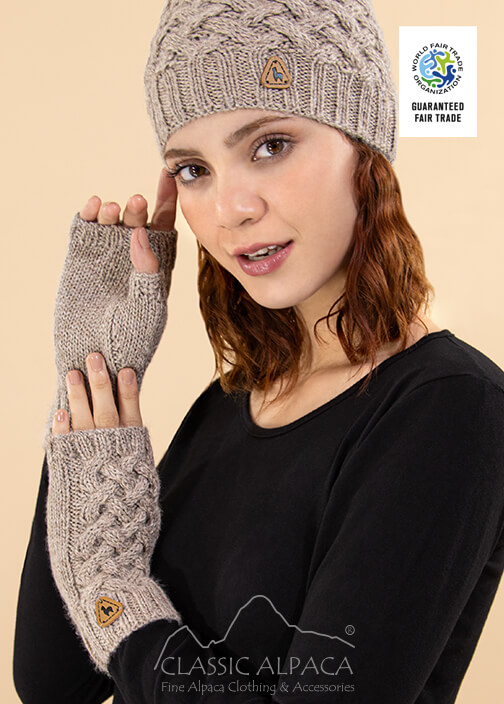 Shadow Cable Alpaca Fingerless Gloves