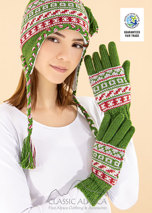 Peruvian Alpaca Gloves - Fleece Lining
