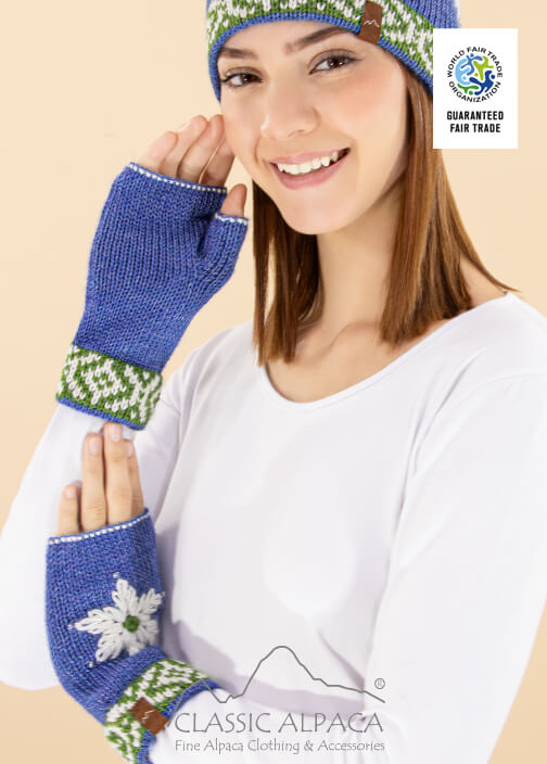 Helena Alpaca Embroidered Fingerless Gloves
