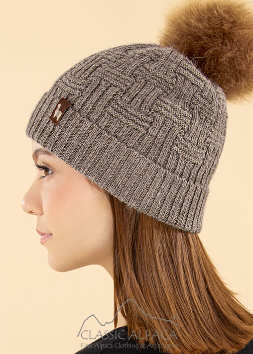 Brittany Fur Pompom Alpaca Hat